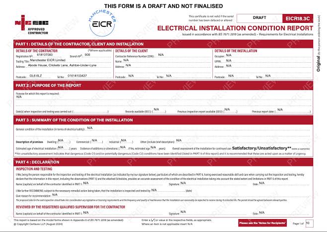 EICRs (Electrical Installation Condition Reports) in Leeds